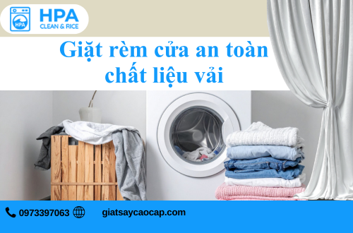 Giặt rèm cửa an toàn chất liệu vải